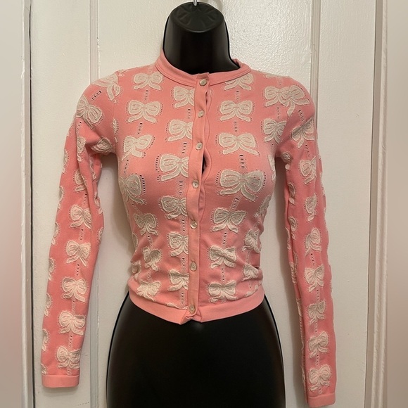 Urban Outfitters Sweaters - NEW Urban Outfitters|Out From Under Jacquard Seamless Knit Cardigan in Pink Xs/S
